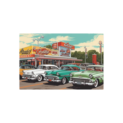 1950s Classic Car Collection Retro Artwork - Metal Art Sign