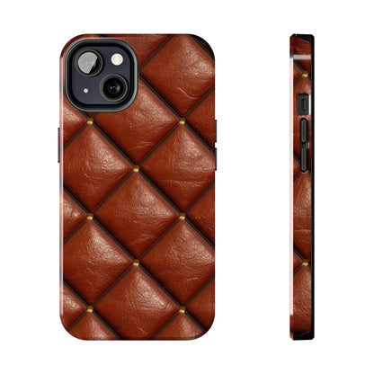 Brown Leather Cognac Pattern Rugged Durable Design Style - Tough Phone Cases