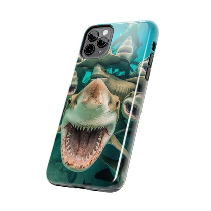 Laughing Lemon Sharks: Joyful Sea Jaws Ocean Deep - Tough Phone Cases