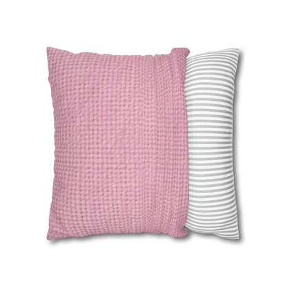 Blushing Garment Dye Pink: tela de tonos suaves inspirada en la mezclilla - Funda de almohada cuadrada de poliéster hilado