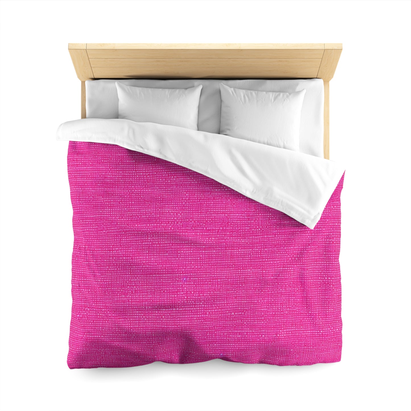 Hot Neon Pink Doll Like: Denim-Inspired, Bold & Bright Fabric - Microfiber Duvet Cover