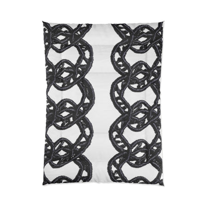 Black Chain Faux Embroidery - Comforter