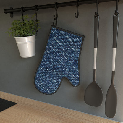 Blue faux Denim Oven Glove