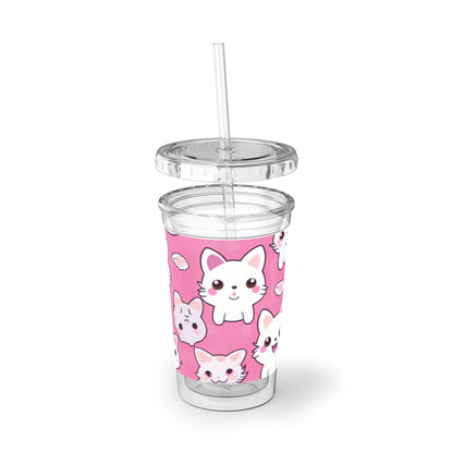 Cartoon Anime Kitten, Cat, Kitty - Cute and Colorful - Suave Acrylic Cup