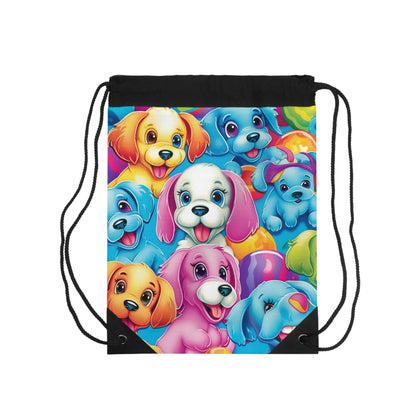 Happy Puppy & Dog Design - Vivid and Eye-Catching - Drawstring Bag