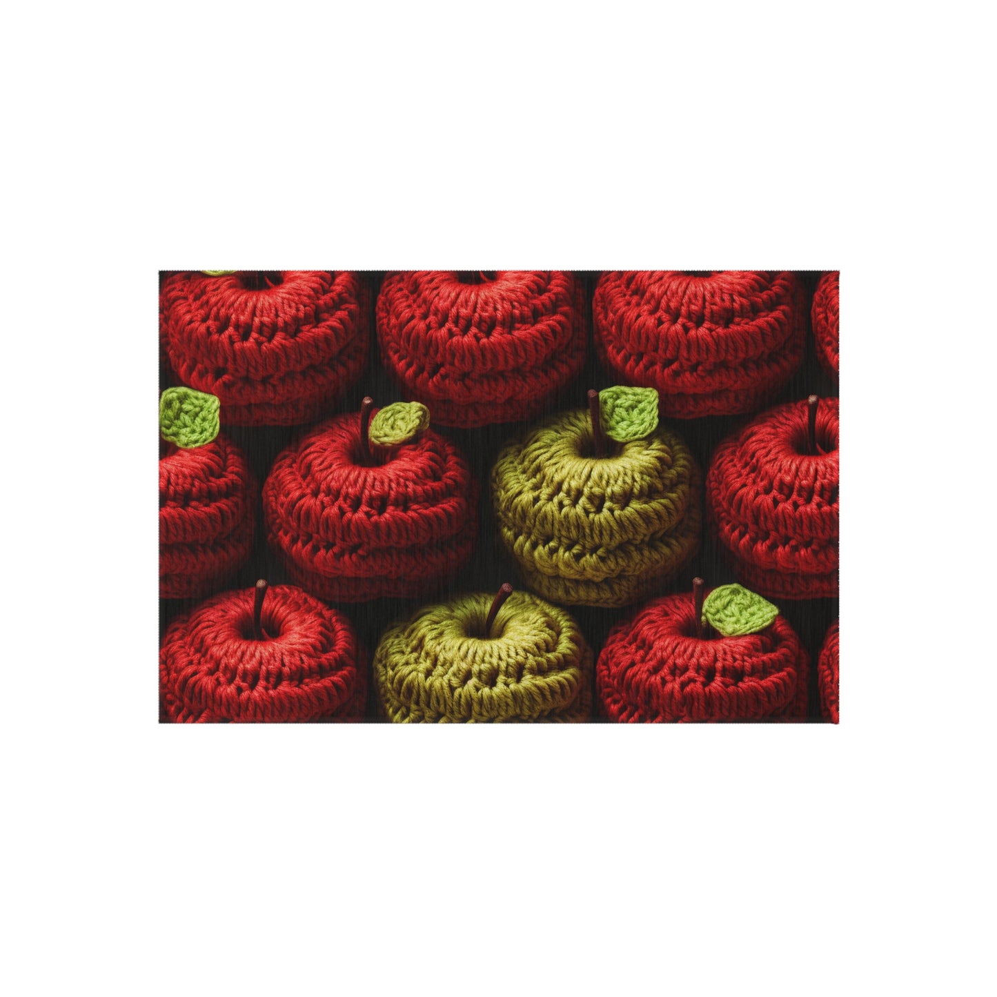 Crochet Apple Amigurumi - Big American Red Apples - Healthy Fruit Snack Design - Outdoor Rug