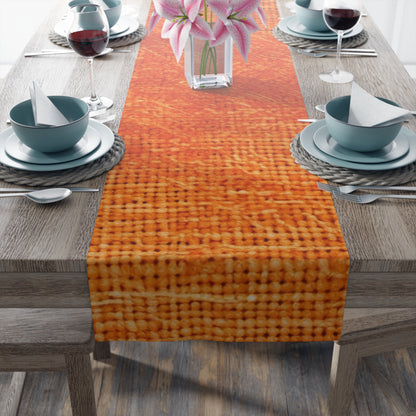 Burnt Orange/Rust: Denim-Inspired Autumn Fall Color Fabric - Table Runner (Cotton, Poly)