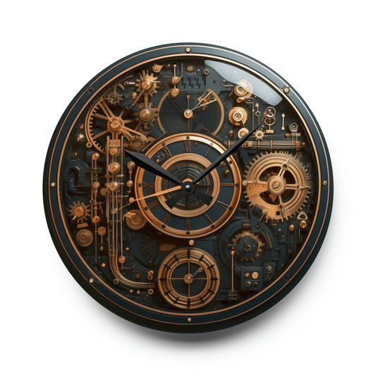 Black Steampunk Cyberpunk, Acrylic Wall Clock