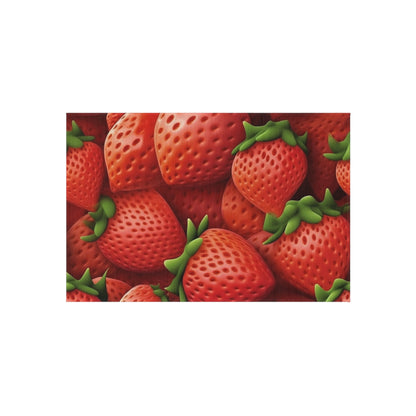 Garden Strawberries- Wild Sweet Gourmet - Farm Growing Ripe Red Fruit -Outdoor Rug