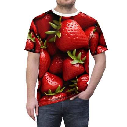 Strawberry Patch Picks: Home Decor and Gifts for the Ultimate Berry Fan - Unisex Cut & Sew Tee (AOP)