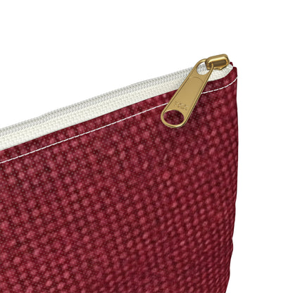 Seamless Texture - Maroon/Burgundy Denim-Inspired Fabric - Accessory Pouch