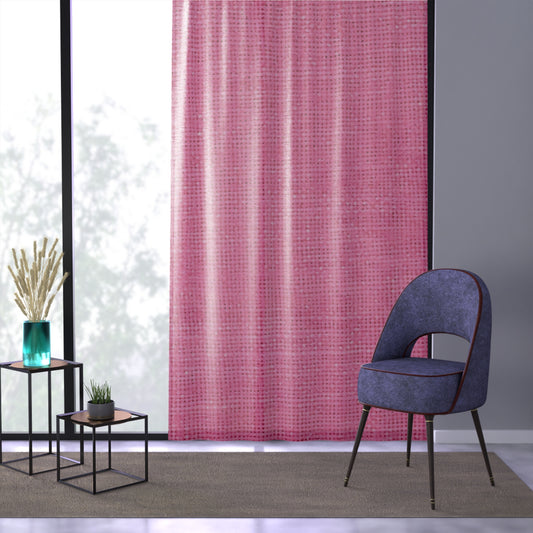 Doll-Like Pink Denim Designer Fabric Style - Window Curtain