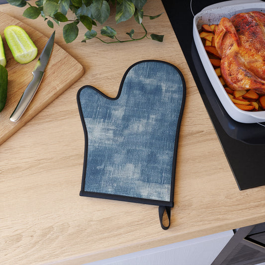 Faded Blue Washed-Out: Denim-Inspired, Style Fabric - Oven Glove