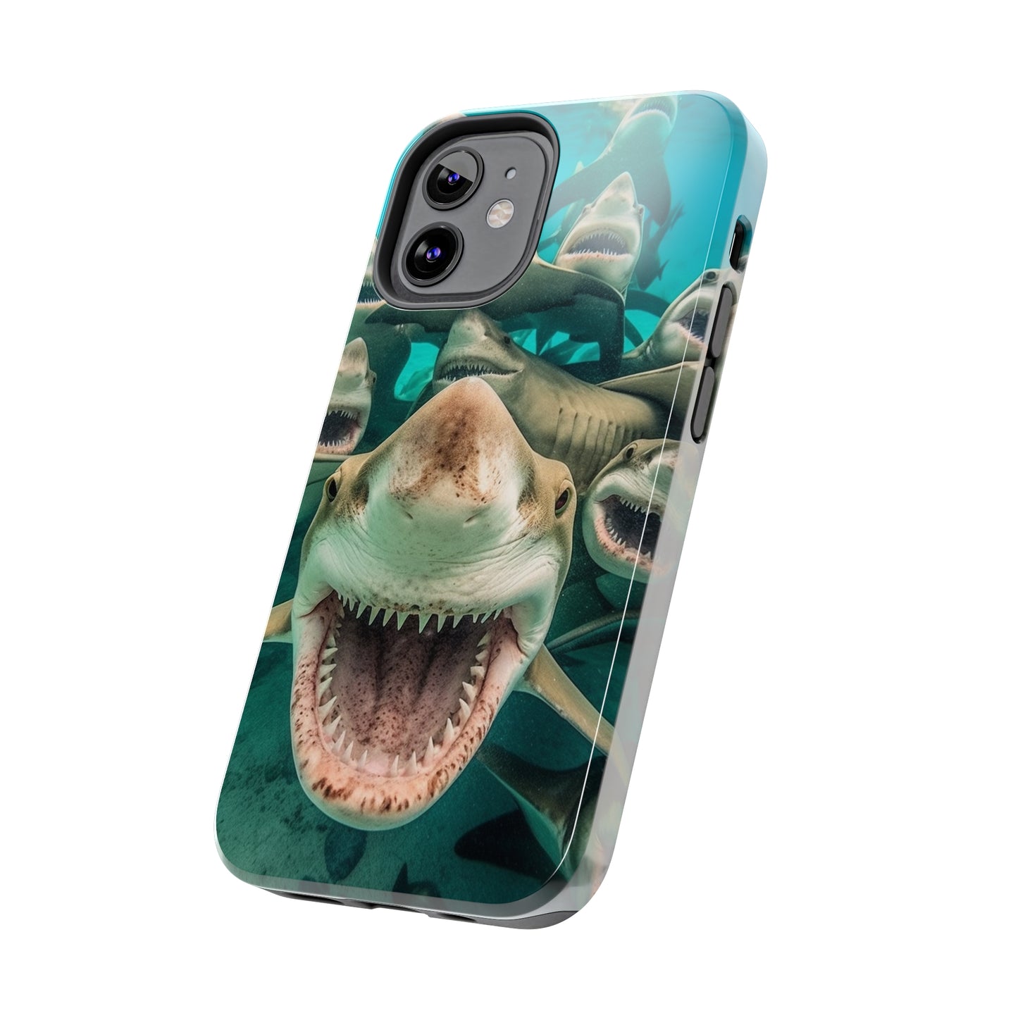 Laughing Lemon Sharks: Joyful Sea Jaws Ocean Deep - Tough Phone Cases