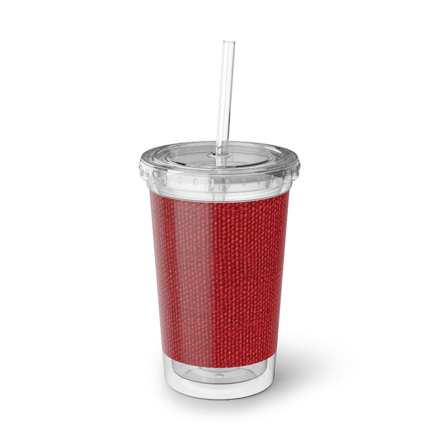 Rojo rubí atrevido: estilo de tela apasionado, inspirado en la mezclilla - Suave Acrylic Cup