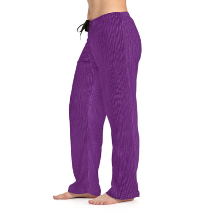 Violeta/Ciruela/Púrpura: Tela lujosa inspirada en la mezclilla - Pantalones de pijama para mujer (AOP) 