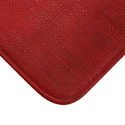 Juicy Red Berry Blast: Denim Fabric Inspired Design - Bath Mat