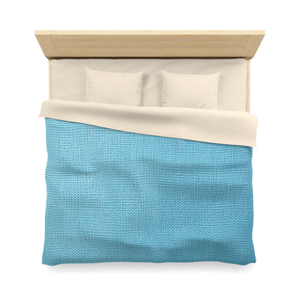 Bright Aqua Teal: Denim-Inspired Refreshing Blue Summer Fabric - Microfiber Duvet Cover