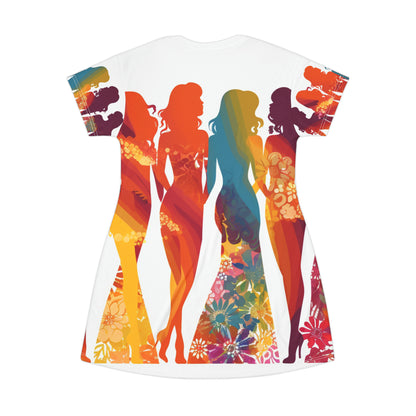 Bride Tribe Bachelorette Bash - Bold & Bright Design - T-Shirt Dress (AOP)