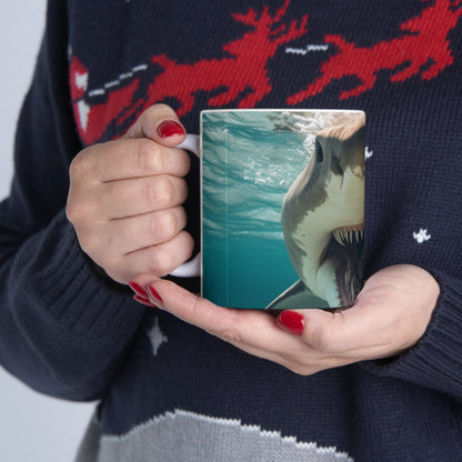 Bull Shark: River Monster Menace - Realistic Dark Water Predator - Ceramic Mug 11oz