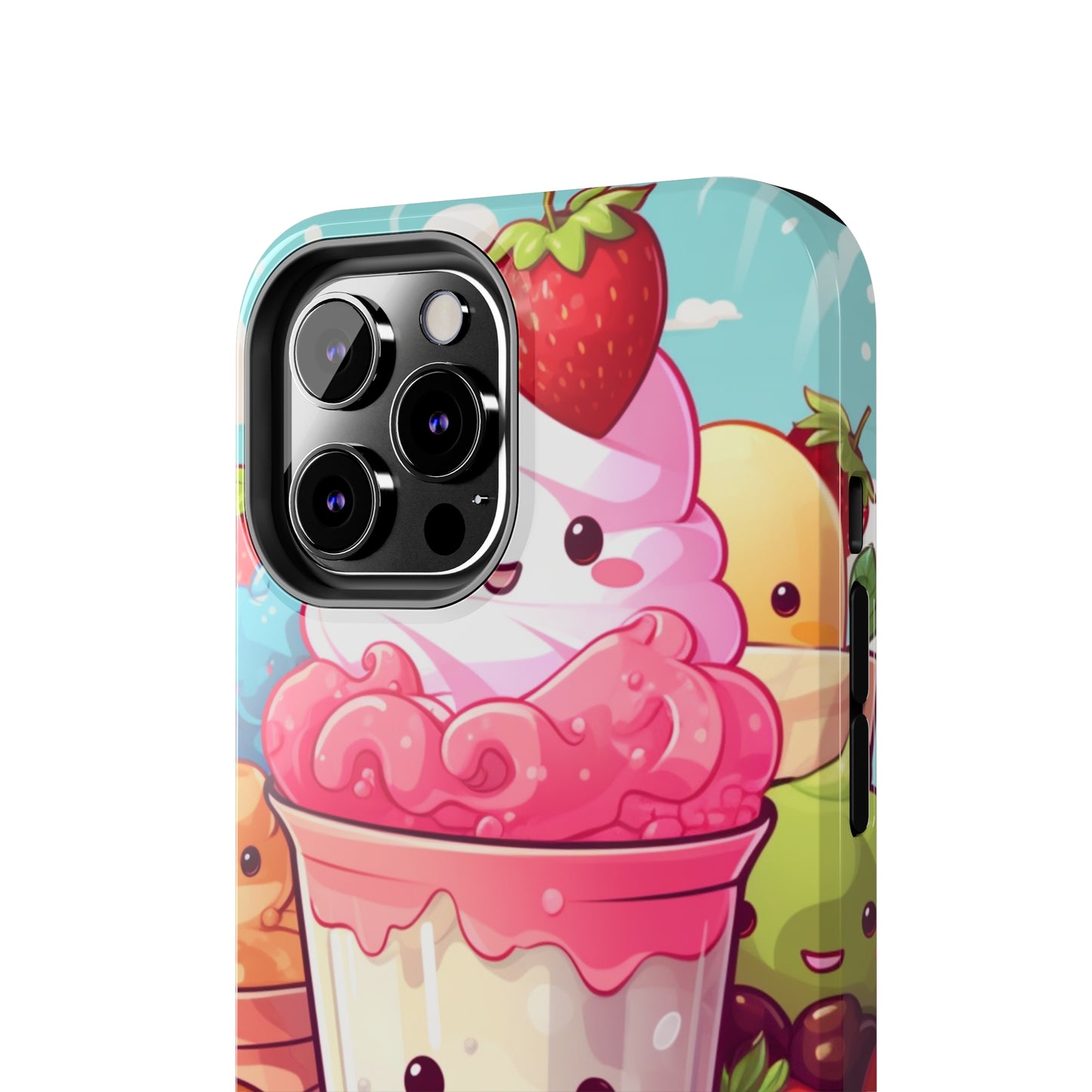 Strawberry Japan Milkshake - Kawaii Dessert Delight - Sweet Berry Anime Character - Tough Phone Cases