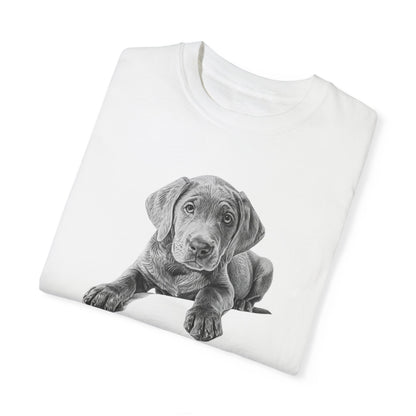 Charcoal Labrador Dog, Puppy Lover Gift, Unisex Garment-Dyed T-shirt