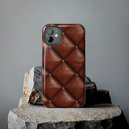 Brown Leather Cognac Pattern Rugged Durable Design Style - Tough Phone Cases