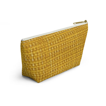 Radiant Sunny Yellow: tela de verano inspirada en la mezclilla - Bolsa para accesorios con parte inferior en forma de T 