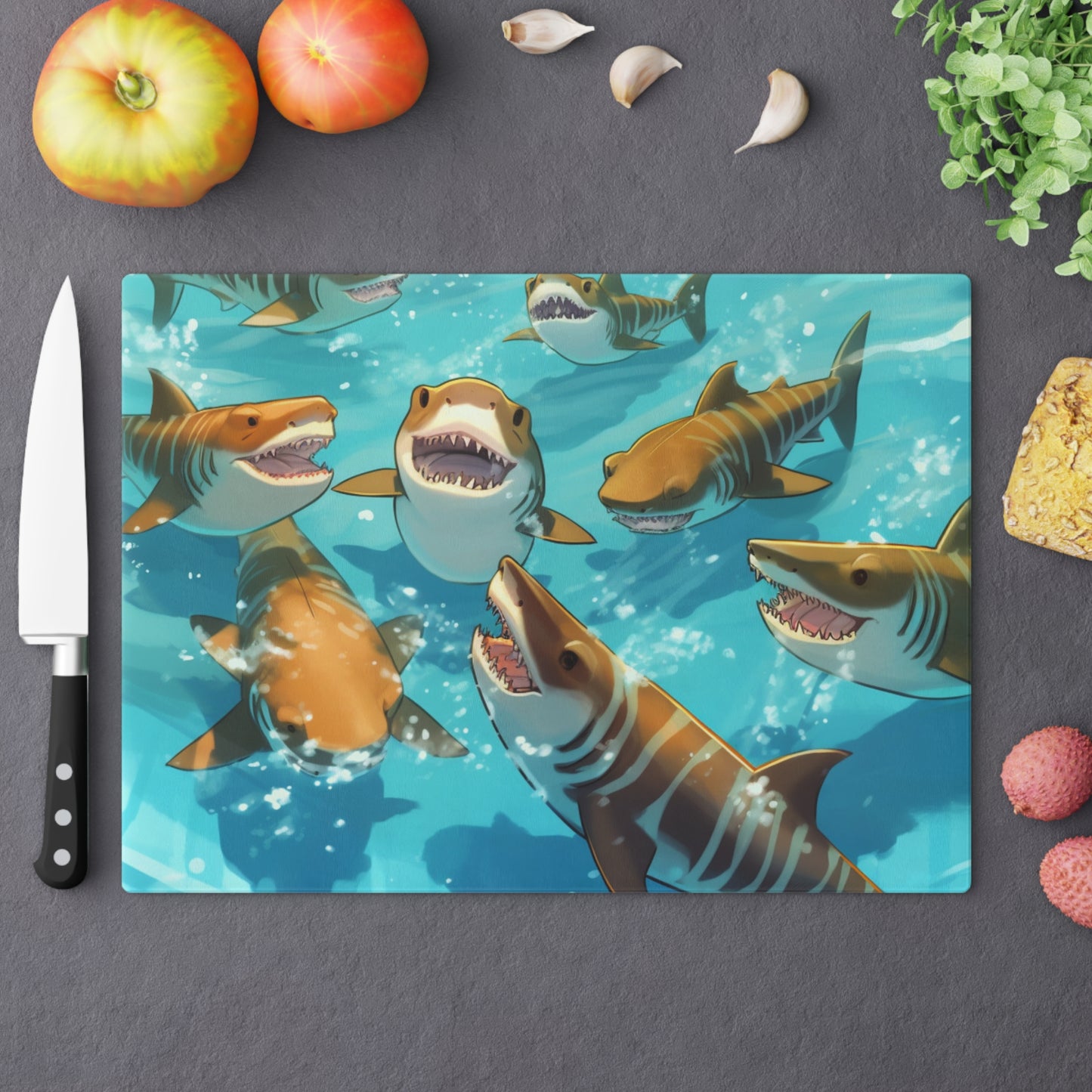 Tiger Shark: Ocean Marine Wildlife - Underwater - Cutting Board