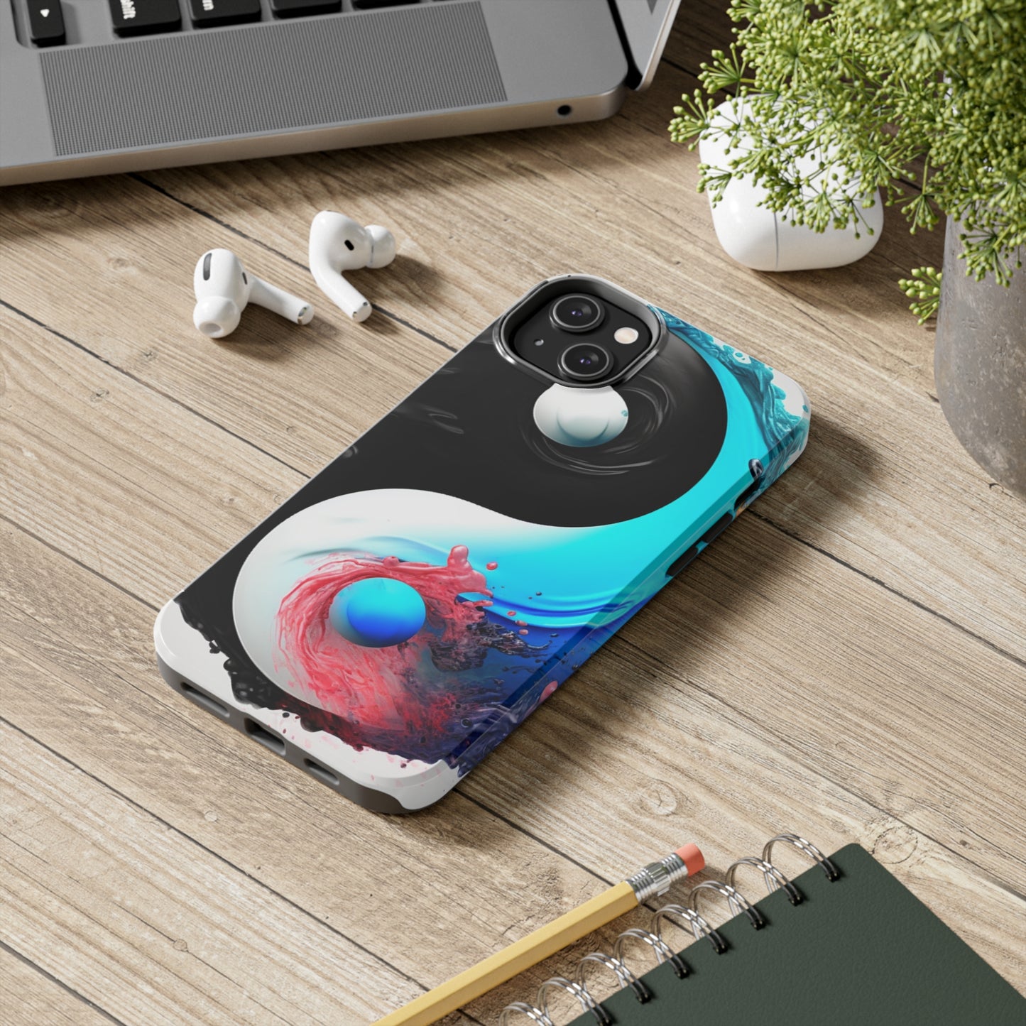 Yin Yang Symbol, Colorful Paint Style - Artistic Decor - Tough Phone Cases