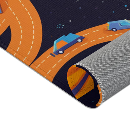 Space Odyssey: Kids Mars Play Roadway Galactic Space Area Rug in Various Sizes