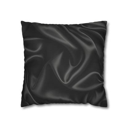 Black Silk, Spun Polyester Square Pillowcase