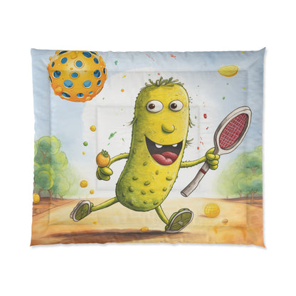 Pickleball Play: Pickle Sport Action Game, Fast Dink Ball - Bed Comforter