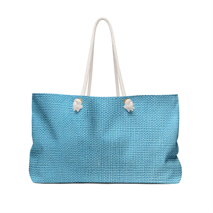 Bright Aqua Teal: Denim-Inspired Refreshing Blue Summer Fabric - Weekender Bag