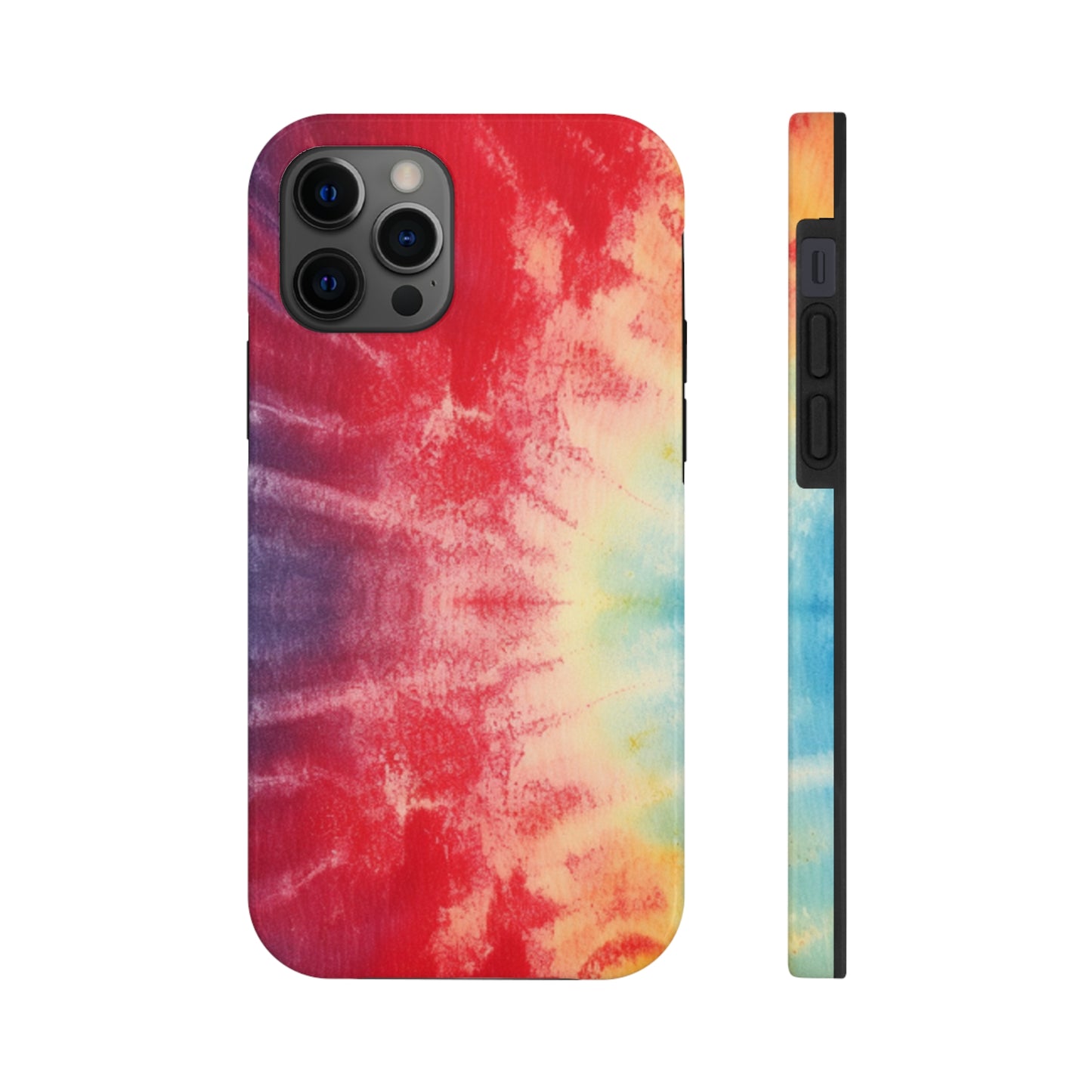 Rainbow Tie-Dye Denim: Vibrant Multi-Color, Fabric Design Spectacle - Tough Phone Cases