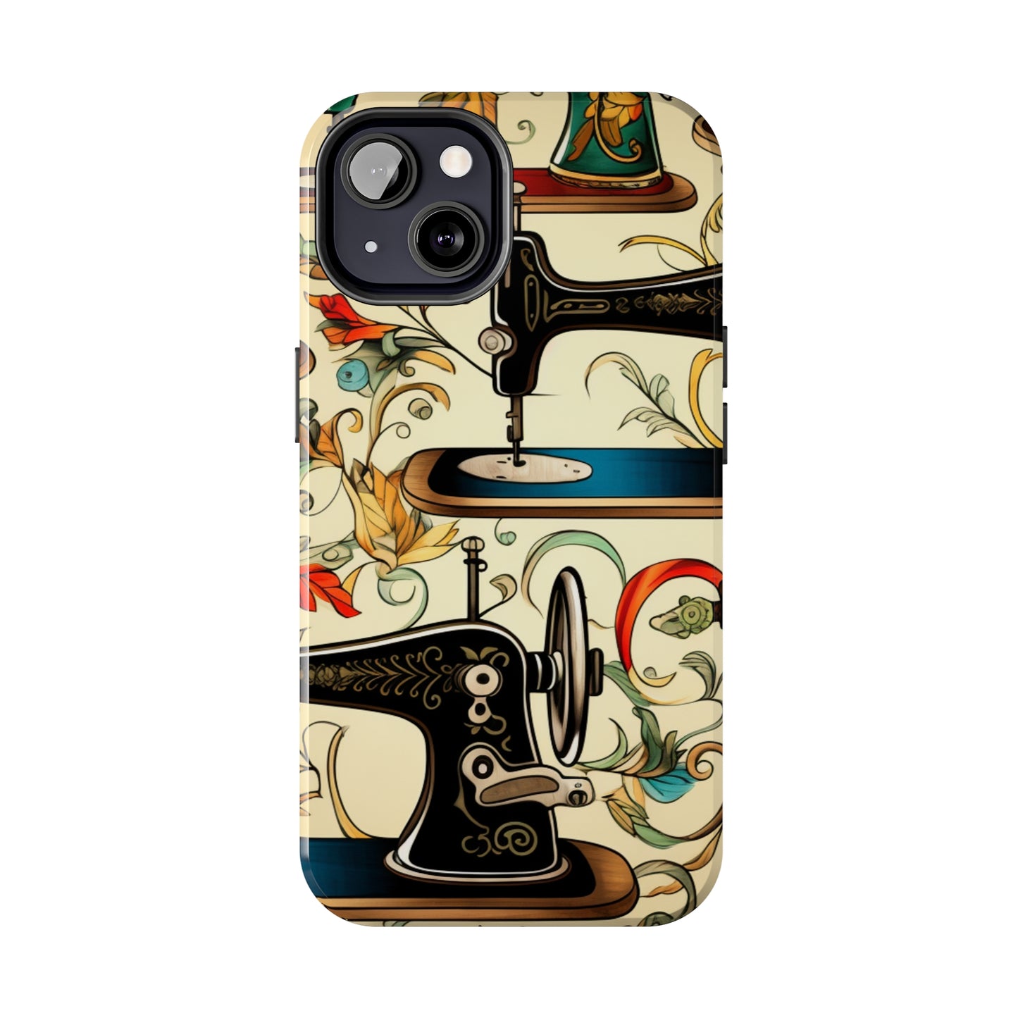 Classic Sewing Machines and Vibrant Thread Spools Pattern, Tailoring and Quilting - Tough Phone Cases