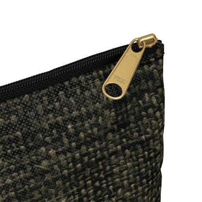 Sophisticated Seamless Texture - Black Denim-Inspired Fabric - Accessory Pouch