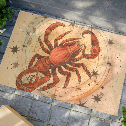 Scorpio Zodiac Astrology Scorpion Style Door Coir Mat - Grade A Tufted Coir Coconut Fiber