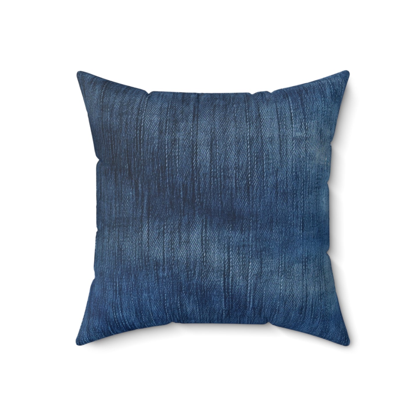 Indigo Splash: Washed Denim Reverie in Deep Blue - Spun Polyester Square Pillow