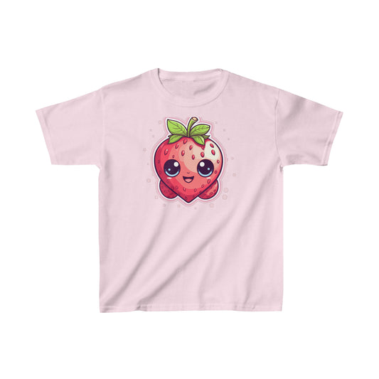 Kawaii Strawberry Adventure - Anime Classic Traditional Japanese Fruit - Otaku Artwork - Kids Heavy Cotton™ Tee