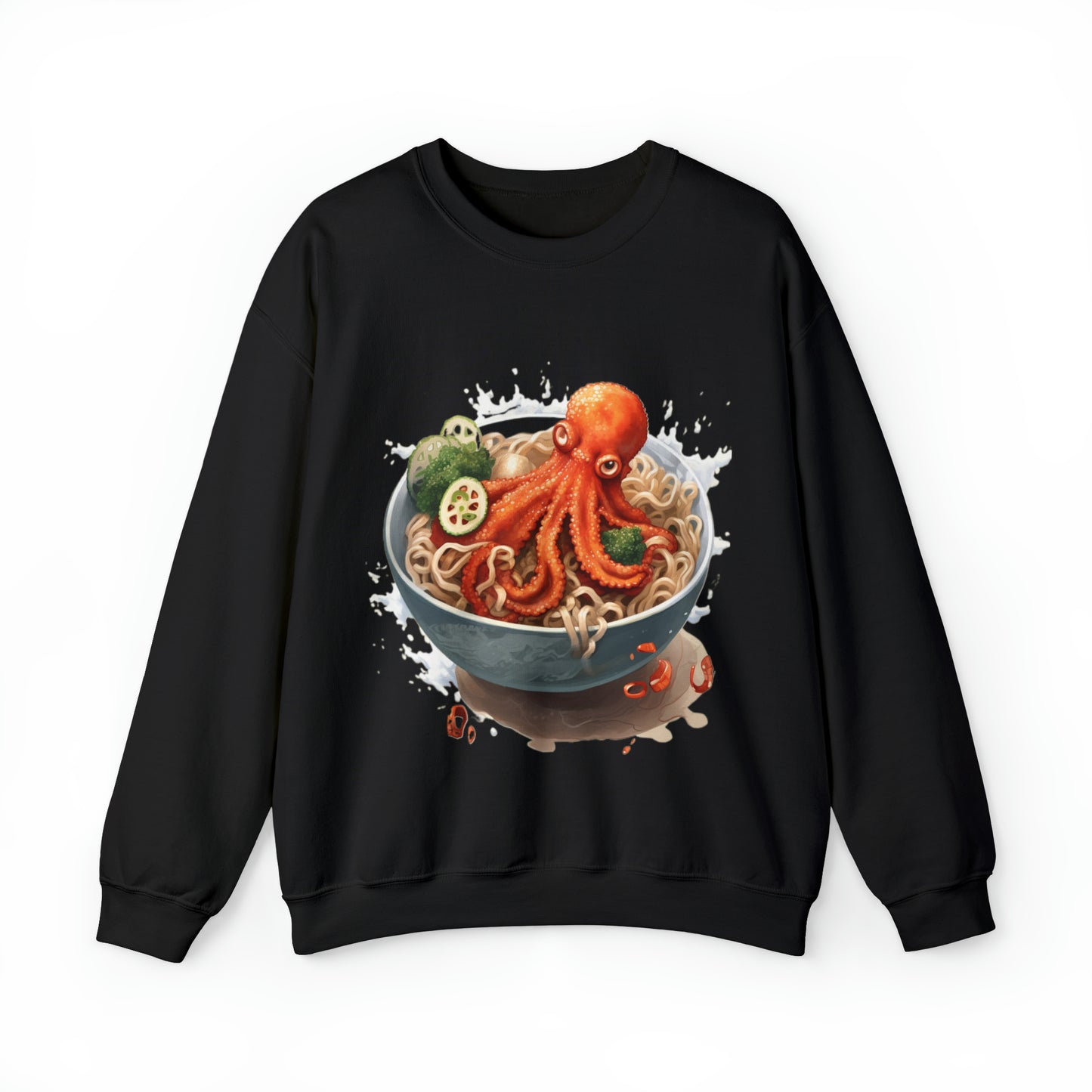 Ramen Octopus Bowl Anime Estilo tradicional japonés - Sudadera unisex Heavy Blend™ con cuello redondo 