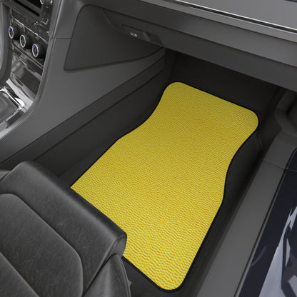 Sunshine Yellow Lemon: Denim-Inspired, Cheerful Fabric - Car Mats (Set of 4)