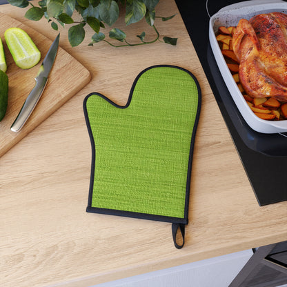 Lush Grass Neon Green: estilo de tela primaveral inspirado en la mezclilla - Oven Glove