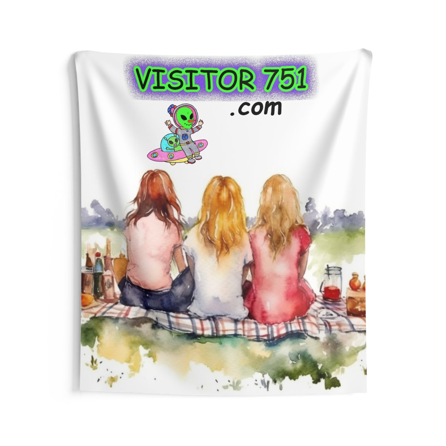 Visitor751 Advertisement Alien UFO Galactic Space - Indoor Wall Tapestries