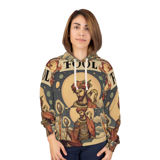 Tarot expresivo - Símbolo de lectura artística de la carta 'El Loco' - Sudadera con capucha unisex (AOP) 