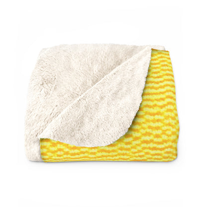 Sunshine Yellow Lemon: Denim-Inspired, Cheerful Fabric - Sherpa Fleece Blanket