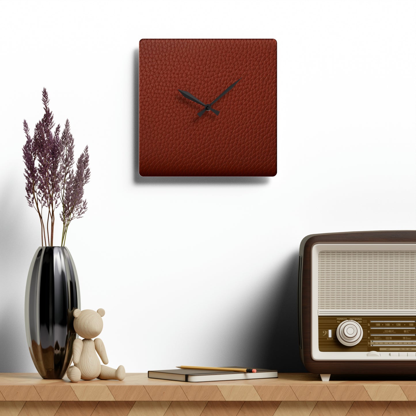 Leather Design - Acrylic Wall Clock