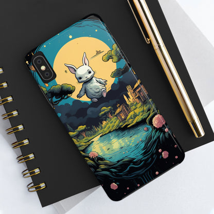 White Rabbit Mystery Psychedelic Fantasy Anime Cartoon Bunny - Tough Phone Cases