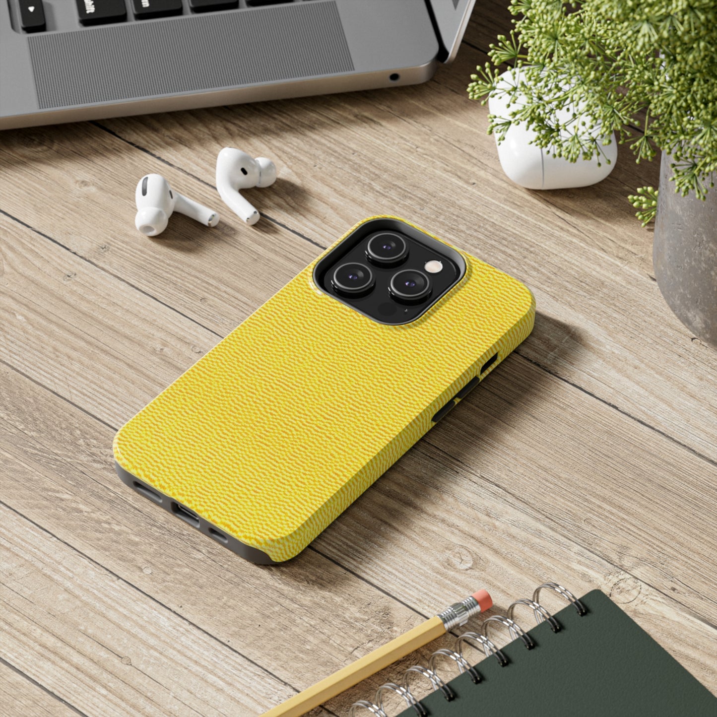 Sunshine Yellow Lemon: Denim-Inspired, Cheerful Fabric - Tough Phone Cases