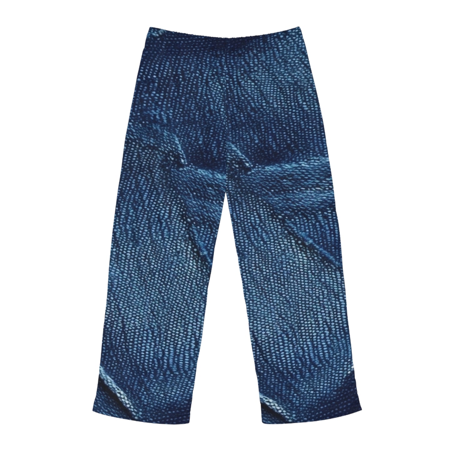 Dark Blue: Distressed Denim-Inspired Fabric Design - Men's Pajama Pants (AOP)